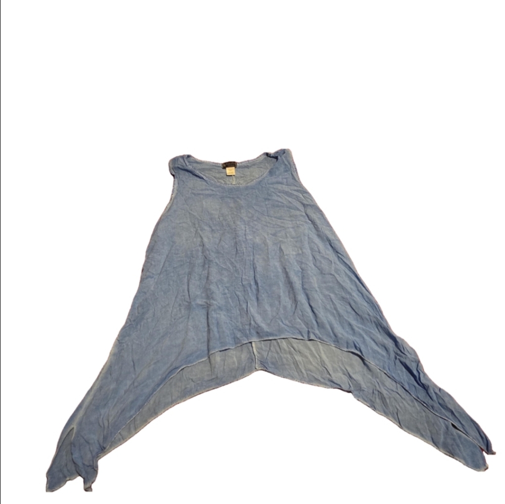 Bella Amore Blue Italian Vicose Tunic Tank Top Size 1X